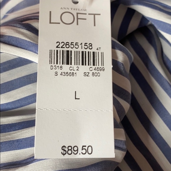 Ann Taylor LOFT stripe off shoulder dress - Picture 9 of 9